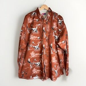 Real Legends Long Sleeve Button Down Shirt Size XL Pheasant & Hunting Dogs